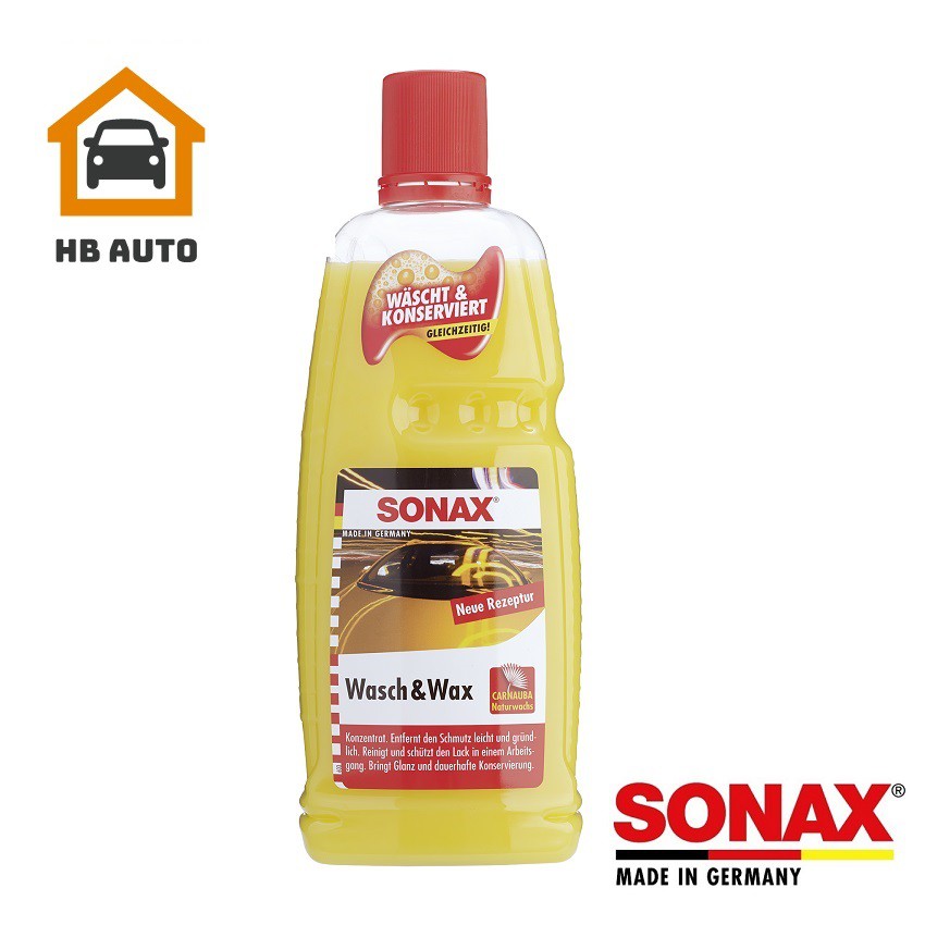 Nước rửa xe 2:1 SONAX Wash & Wax (Rửa & Wax bóng sơn) 1Lít 313341