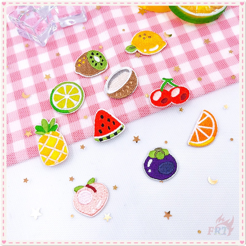 Miếng vá quần áo dạng ủi/ thêu kiểu dáng trái cây mùa hè hoạt hình đáng yêu