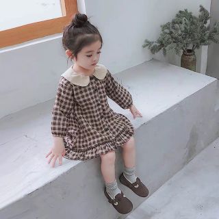 Váy công chúa sọc ca rô bé gái