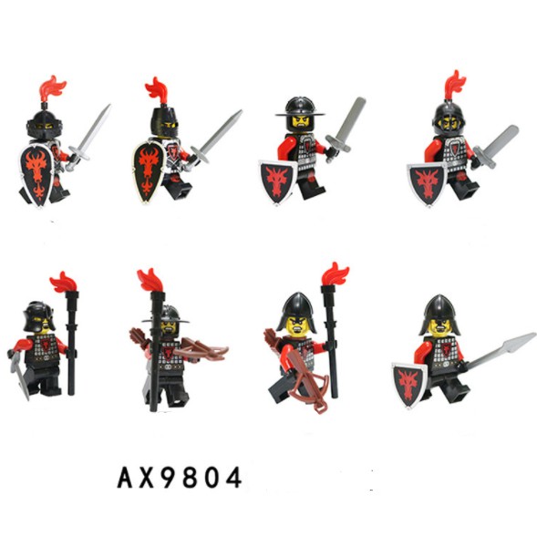 [MINIFIGURES] SET 8 LÍNH TRUNG CỔ RỒNG ĐỎ LOJO AX9804