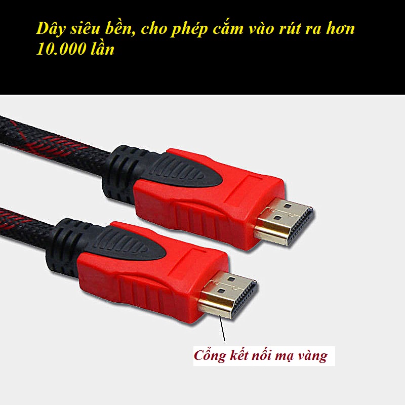 Cáp HDMI Bọc Dây Dù Siêu Bền Chống Nhiễu Cao Cấp
