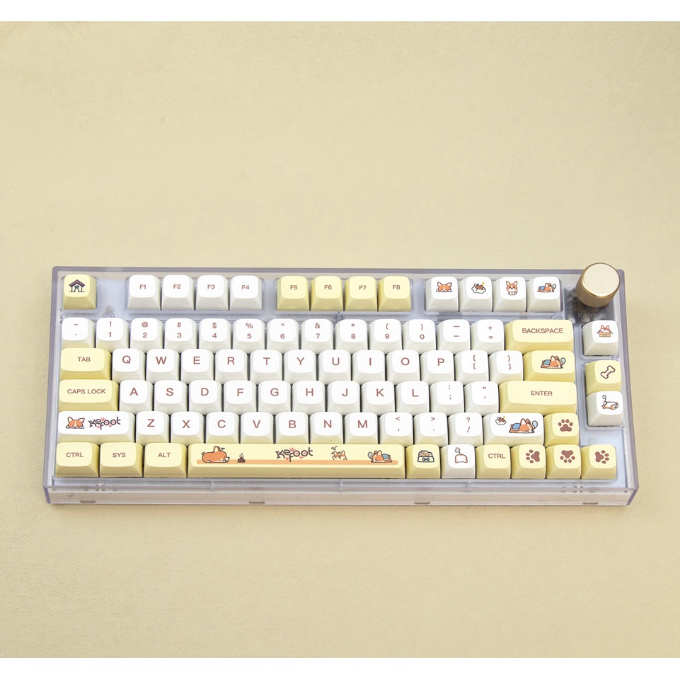 136 Phím Corgi Keycap XDA Hồ sơ Hình thú dễ thương PBT Thuốc nhuộm phụ Bàn phím cơ học Keycaps