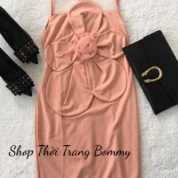 Váy body sát nách phối lưới hoa bự
