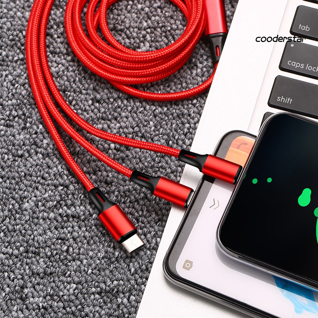 Dây cáp sạc nhanh 3 trong 1 dài 1.2m cho điện thoại/ máy tính bảng