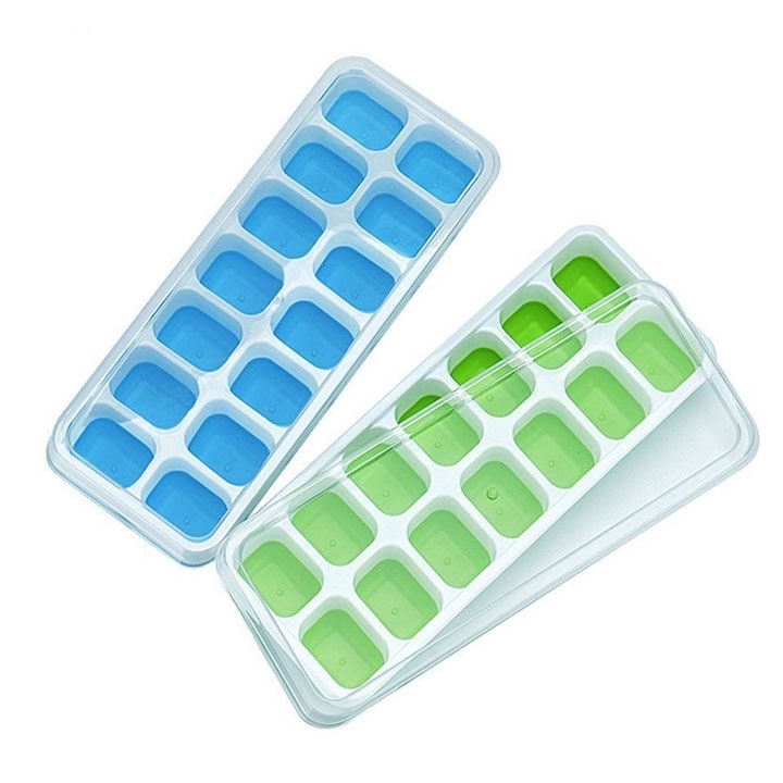 Khay Đá Silicon 14 Viên Có Nắp Đậy