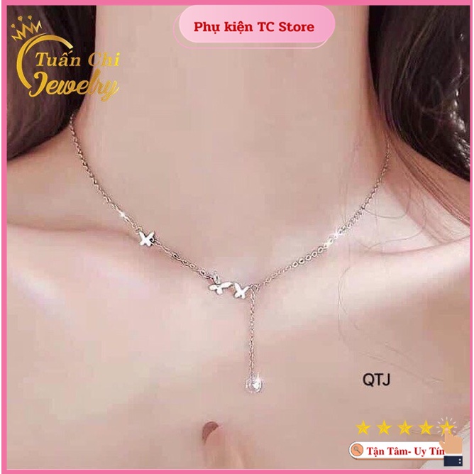 Dây Chuyền Nữ ☘MẪU MỚI☘ Vòng Cổ Bạc Nữ, Thiết Kế Dáng Thanh Lịch, Phong Cách Hàn Quốc