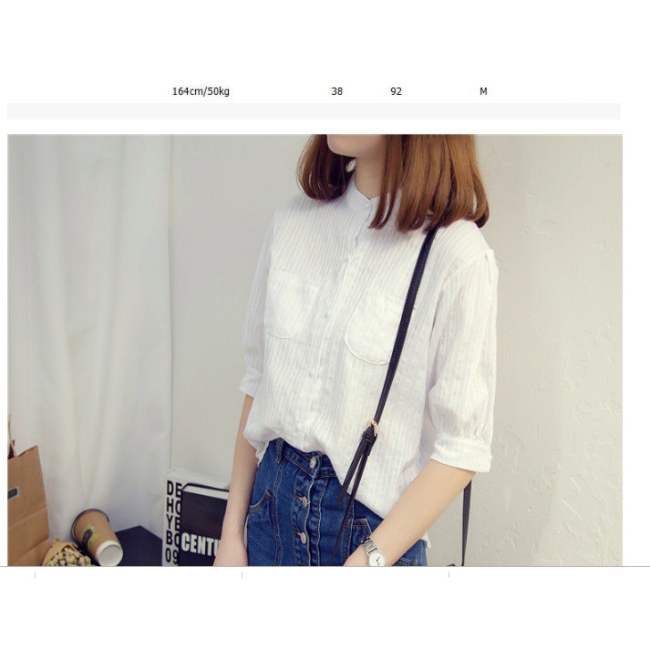 Áo sơ mi nữ, áo trắng học sinh sinh viên xinh xắn