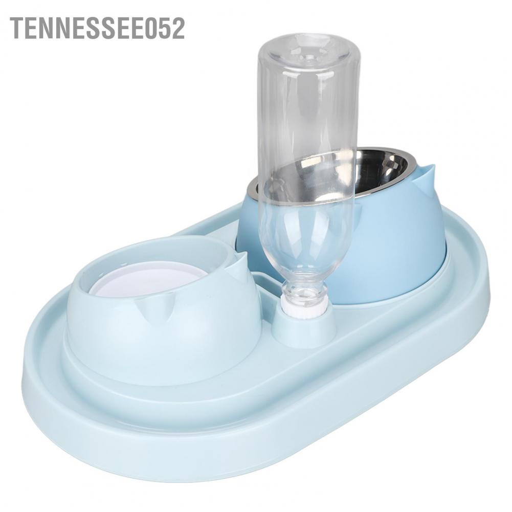 Bát ăn ngăn đôi đựng thức ăn nước uống có khay inox tự động cho thú cưng