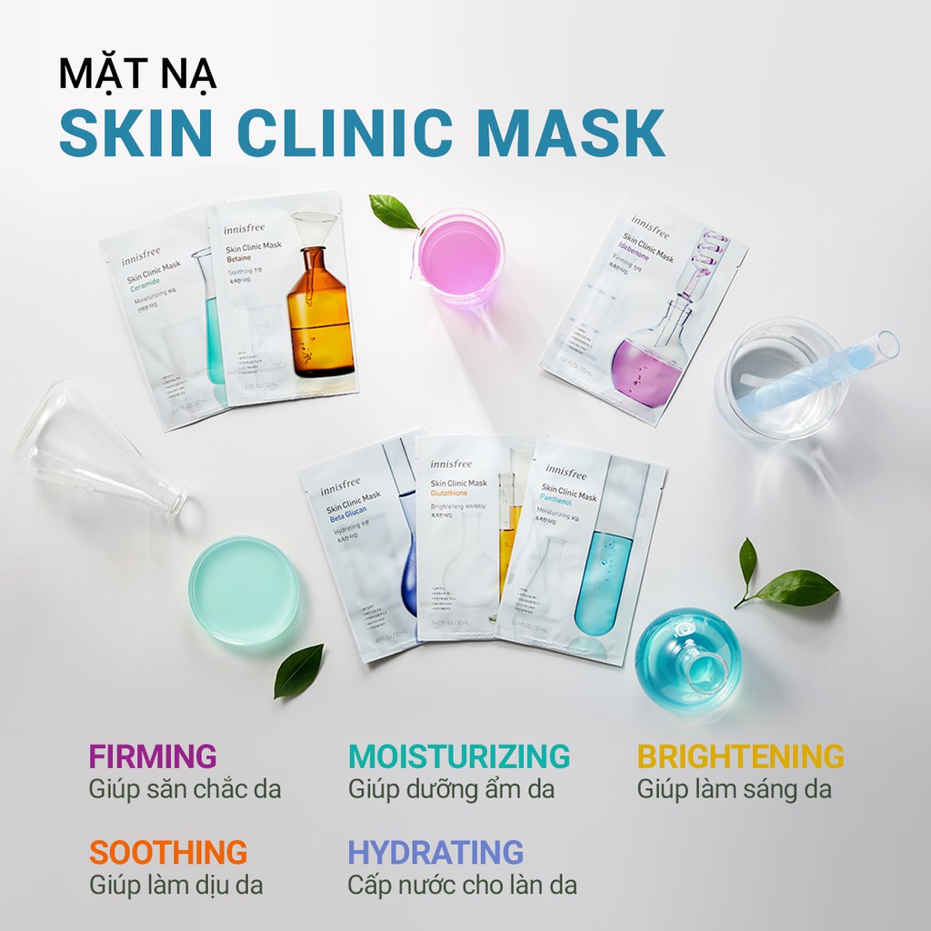 [Mã COSIF05 giảm 10% đơn 400K] Mặt nạ Hyaluronic Acid innisfree Skin Clinic Mask - Hyaluronic Acid 20ml (1 miếng)