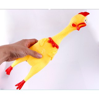 [Toys] Gà Bóp Tay Thrilling Chicken Toys Loại 31 Cm (Size vừa )