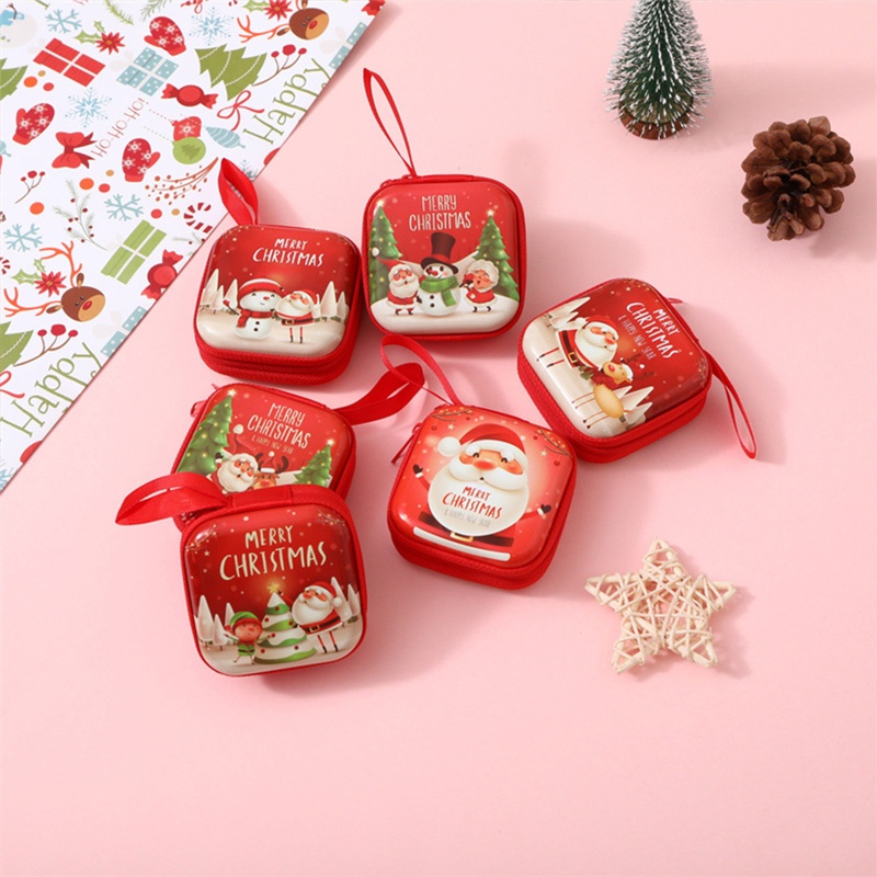 Ví Đựng Tiền Xu Bằng Thiếc In Họa Tiết Hoạt Hình Giáng Sinh Sáng Tạo