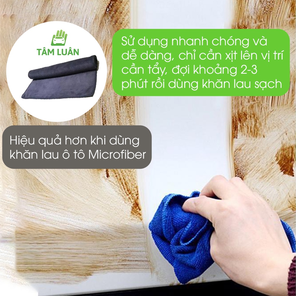 Tẩy nhựa đường, tẩy keo Sampro KHÔNG HẠI SƠN dạng chai xịt tẩy đa năng phụ kiện ô tô Tâm Luân