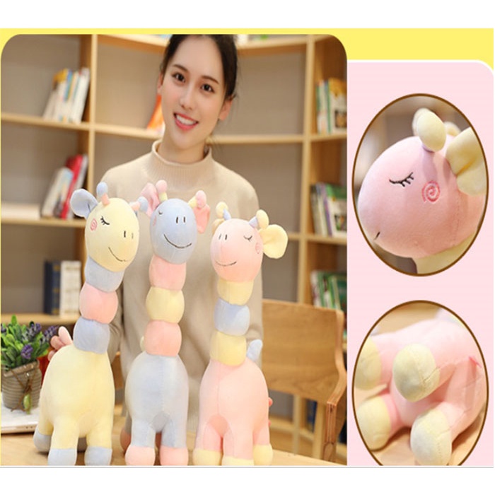Đồ Chơi Gấu Bông - Thú Nhồi Bông Ngộ Nghĩnh Cao Cấp Hươu Cao Cổ Ba Ngấn 35cm