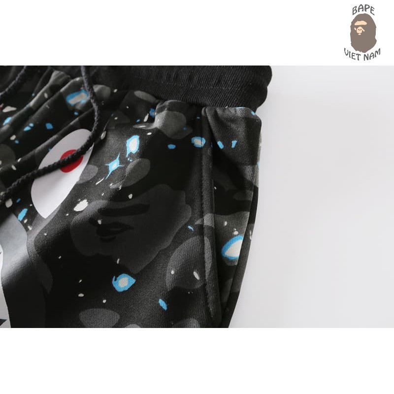 Short Bape Shark Galaxy SS22, Quần Đùi Bape Cá Ngáo, Quần Ngố Bape Cá mập chất liệu Cotton BapeVN