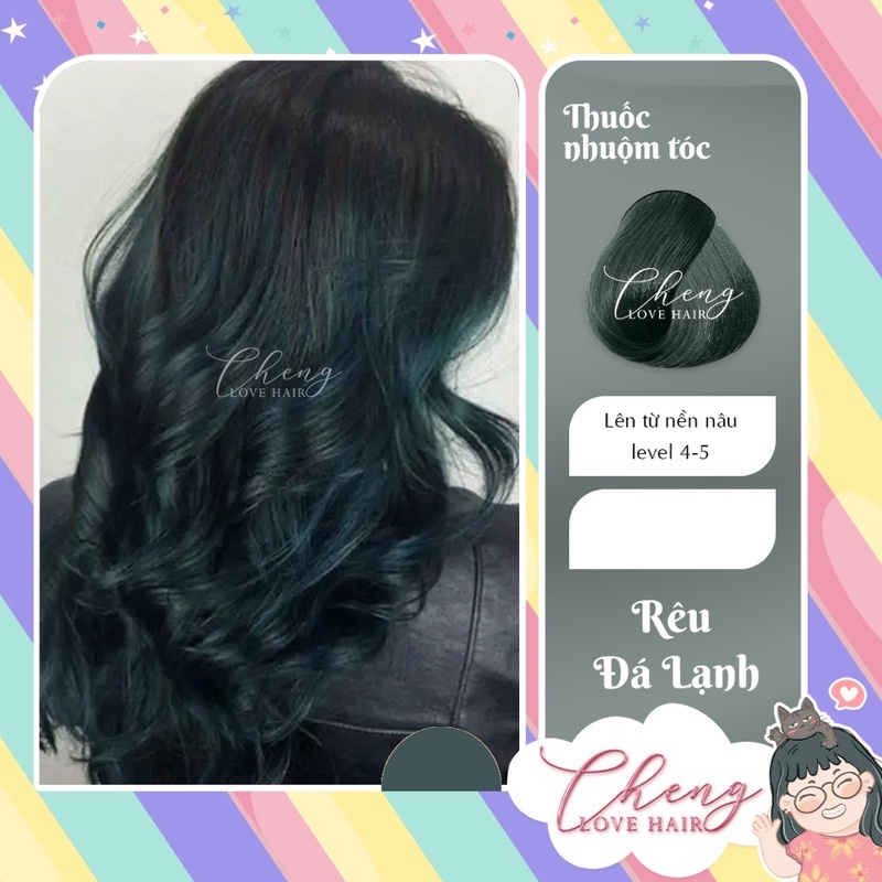 Nhuộm tóc màu Rêu đá lạnh (không tẩy)