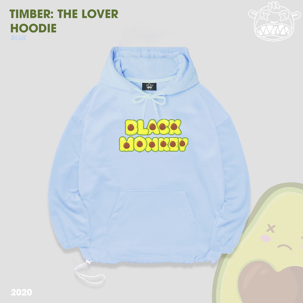 [TẶNG TÚI TOTE] Áo Hoodie Bơ Black Monkey - Timber: The Lover Màu Xanh Dương