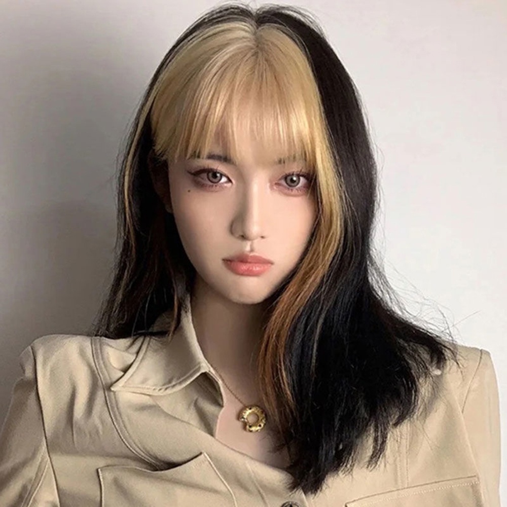 JENNIE Tóc mái bằng giả nhuộm tông vàng thời trang