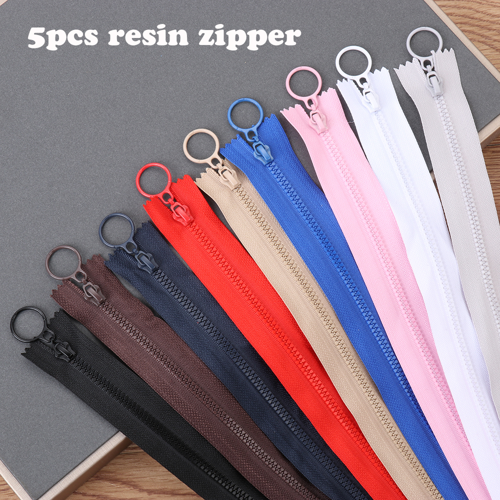 Set 5 Dây Kéo Nylon Resin Nhiều Màu Sắc Dùng May Quần Áo Diy