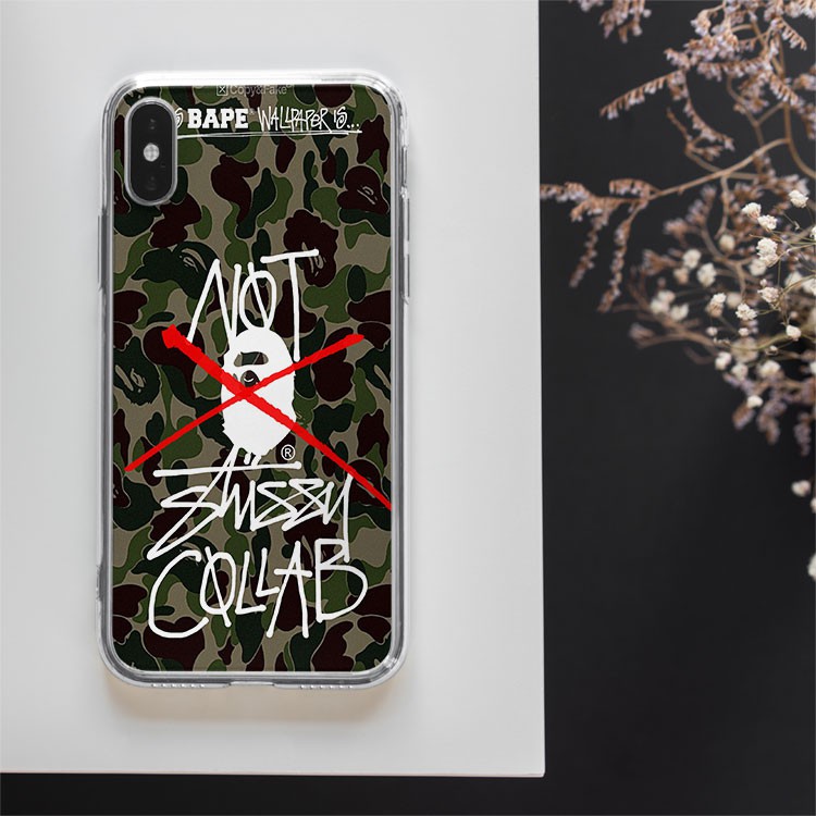 Ốp lưng Bape Stussy Độc cho iphone 6/7/8/Plus/X/Xs/XsMax/Xr/11/Pro/12Mini/12 PROMAX BAPPOD00002