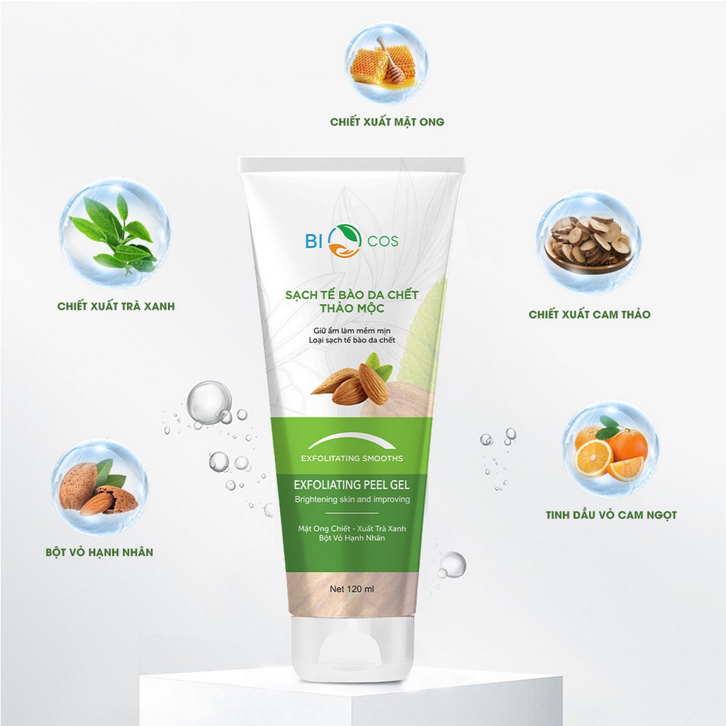 [Chính hãng] Tẩy Da Chết Thảo Mộc BIOCOS 120ml - Exfoliating Peel Gel Sạch Da, Dưỡng Ẩm, Sáng Mịn | BigBuy360 - bigbuy360.vn