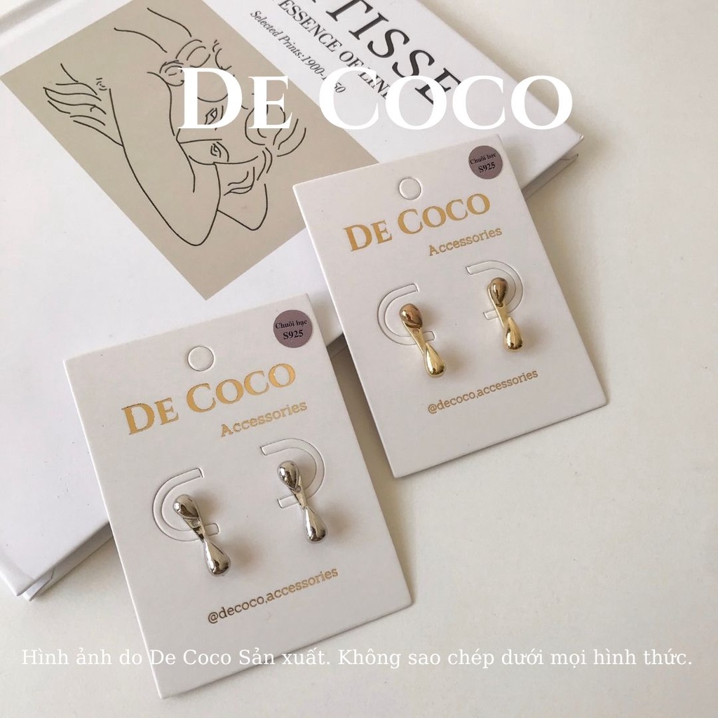 Khuyên tai nữ giọt nước đính đá Lillia decoco.accessories