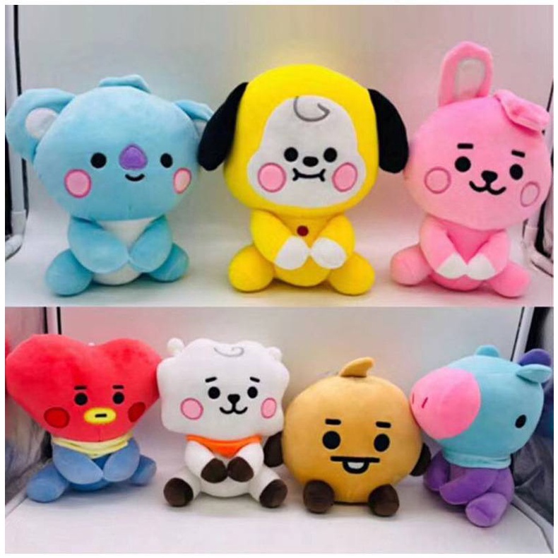 Gối ôm Gấu bông cho bé chó bông cosplay vải dãn 4 chiều cao cấp 2022 New KPOP BTS BT21 Cartoon plush soft stuffed Collection toys Children Christmas gift CHIMMY COOKY KOYA MANG RJ SHOOKY TATA