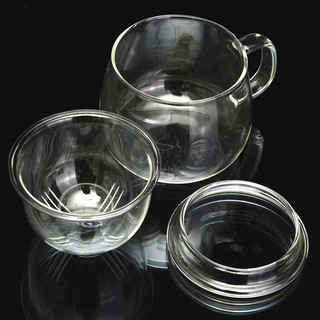 Clear Glass Coffee Tea Cup With Tea Infuser Filter&Lid New