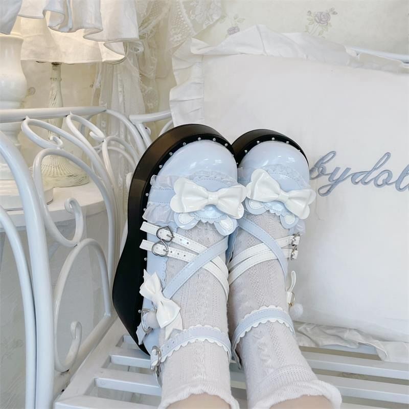 Giày Búp Bê Đầu Tròn Phong Cách Lolita Nhật Bản Dễ Thương Cho Nữ