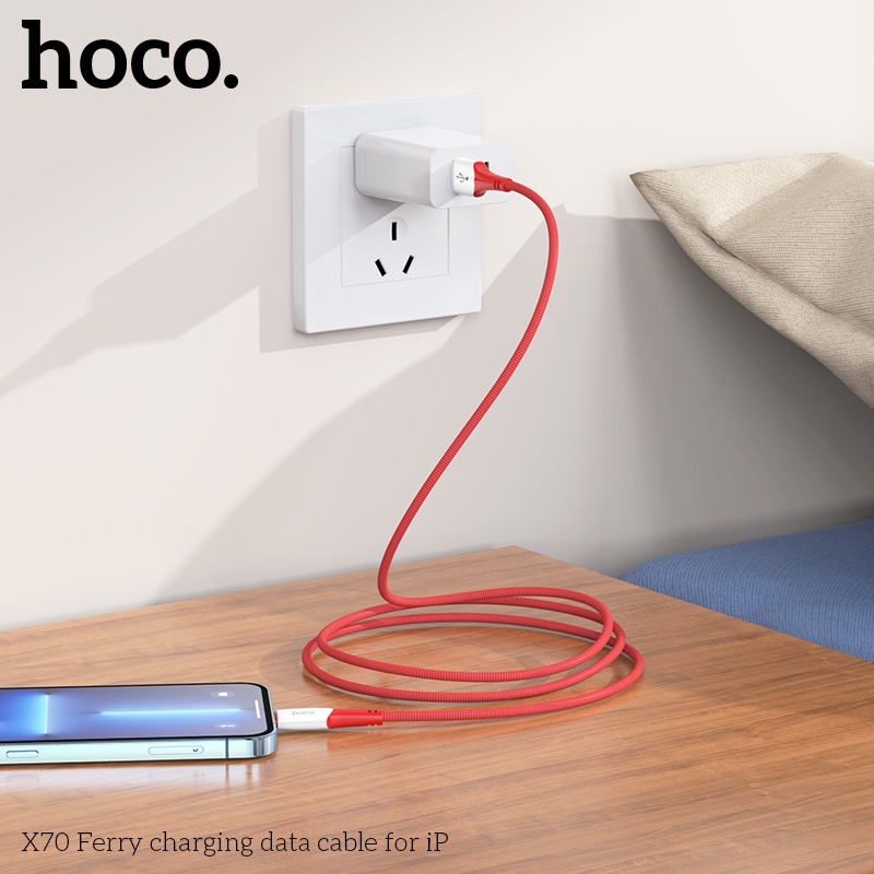 Dây cáp sạc nhanh HOCO. X70 cổng USB 2.4A 1m thích hợp cho iPhone X 8 7 6S Plus 5S SE