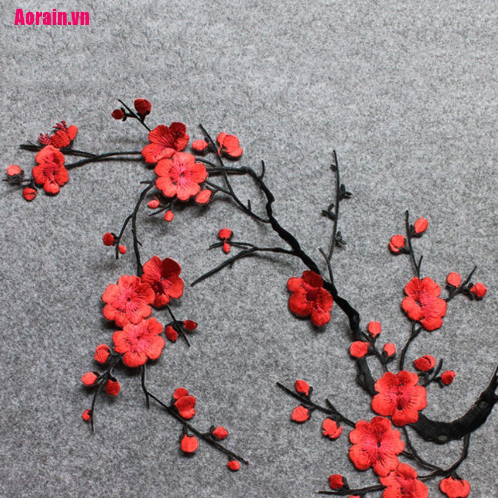 Sticker Ủi Thêu Hình Hoa Mận Dễ Thương