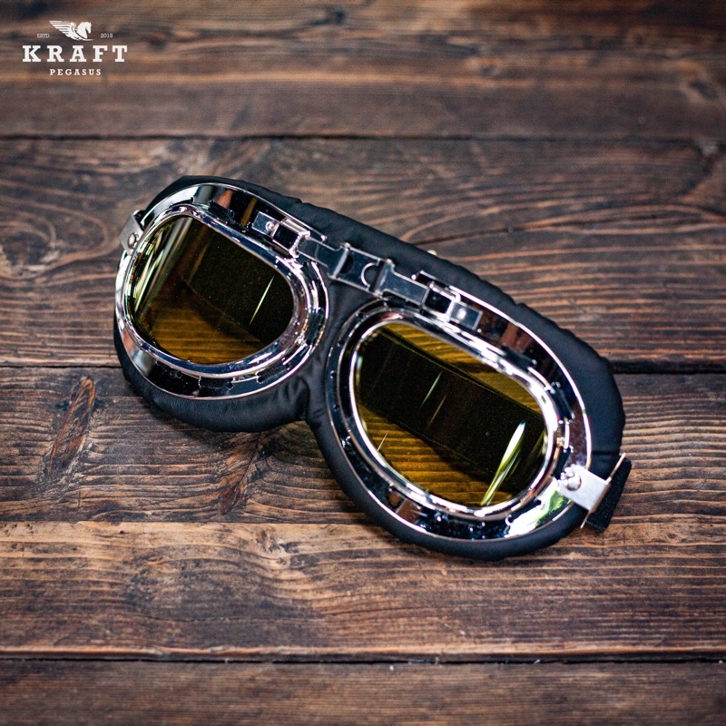 Kính phi công cho nón bảo hiểm - Gọng inox - Phong cách cổ điển