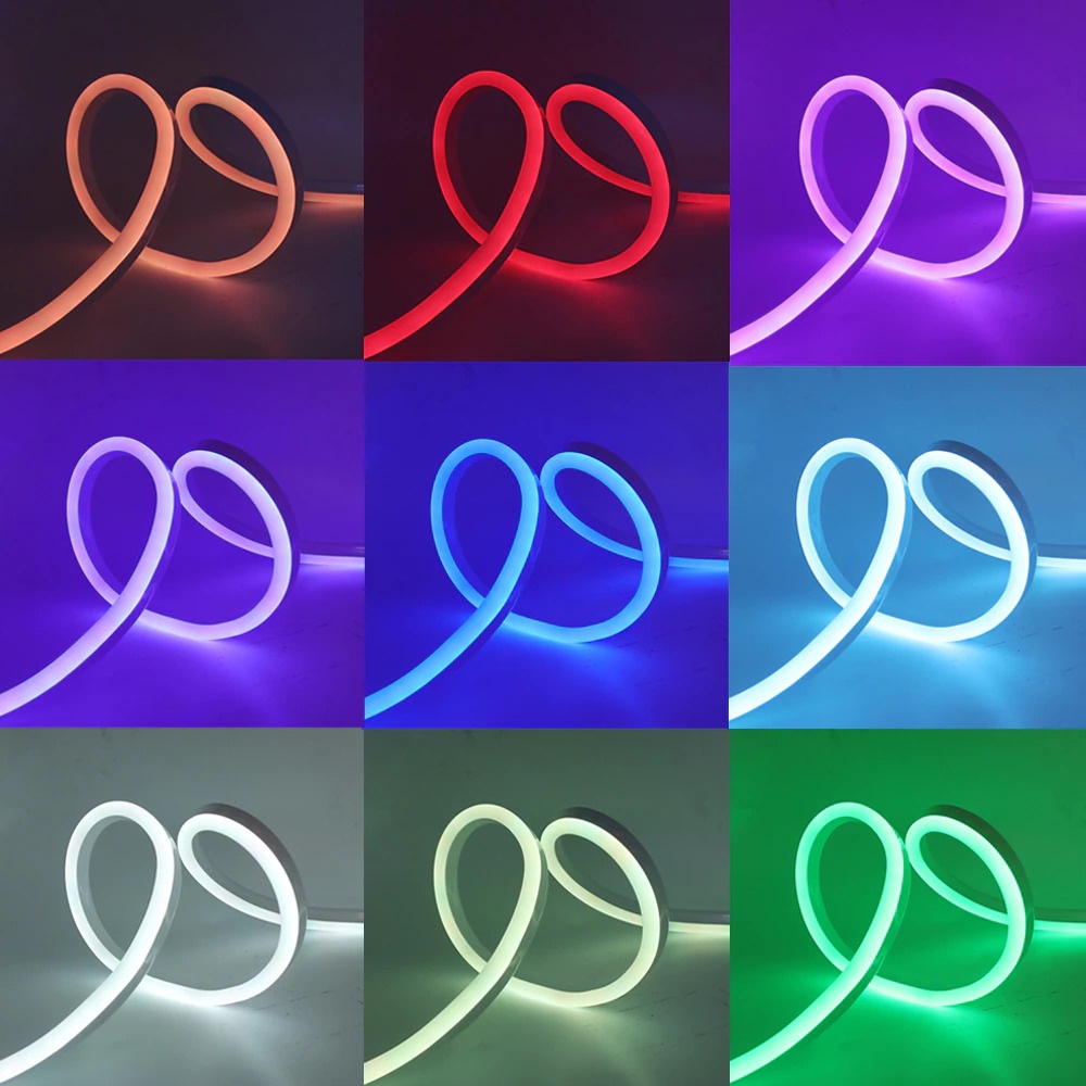 Cuộn 5m LED dây Neon flex 6x12mm 12V 10 màu trang trí uốn chữ taọ hình, giá led dây chưa kèm nguồn adaptor 12V