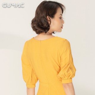 Đầm cổ U tay phồng GUMAC DA930