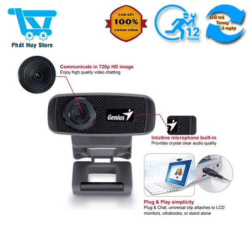 Webcam chính hãng HD720p Genius Facecam 1000X V2 | BigBuy360 - bigbuy360.vn