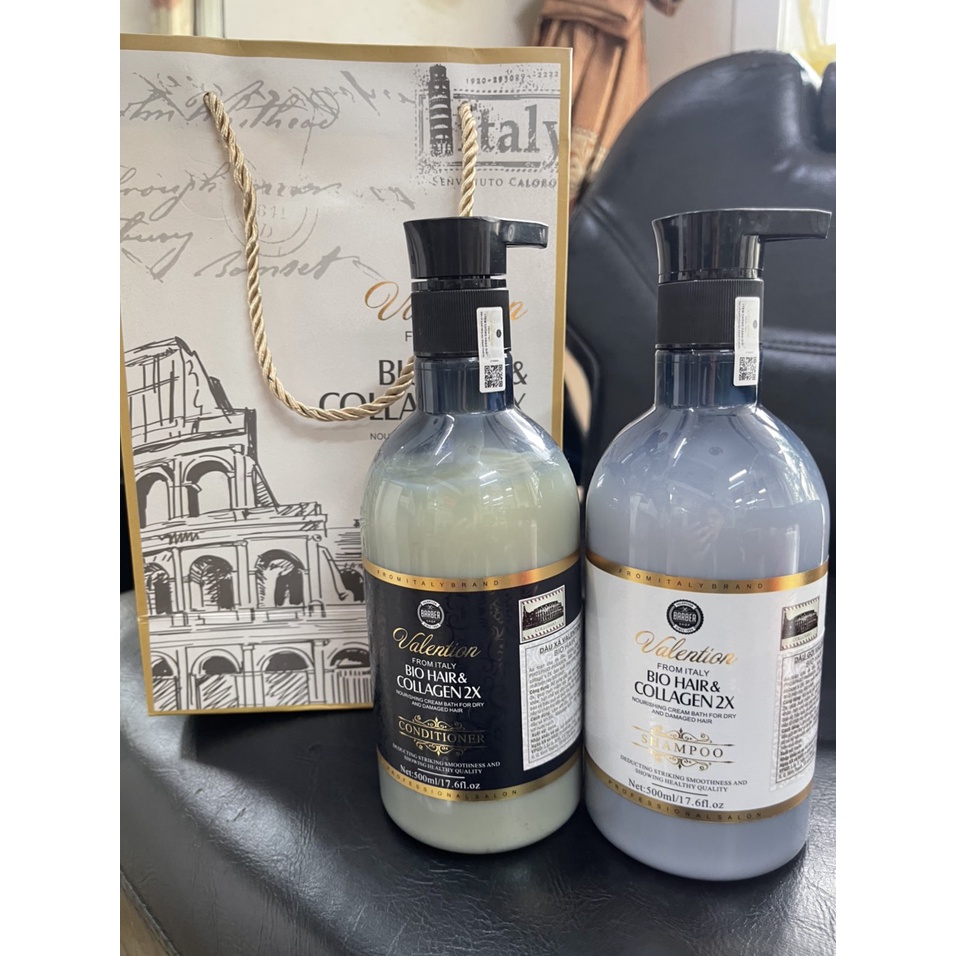 CẶP DẦU GỘI XẢ VALENTION BIO HAIR & COLLAGEN 2X 800ML X2