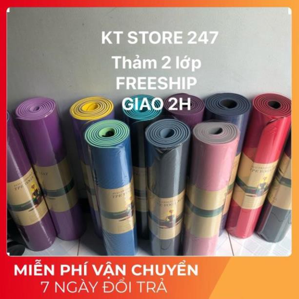 [ Giảm 50% ] THẢM TẬP YOGA TPE CAO CẤP TẶNG KÈM TÚI ĐỰNG [Giao Nhanh 2H]