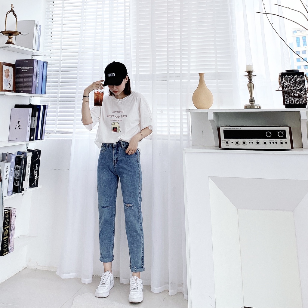 QUẦN BAGGY QBG RÁCH 2GAU TUA RUA QBG9193
