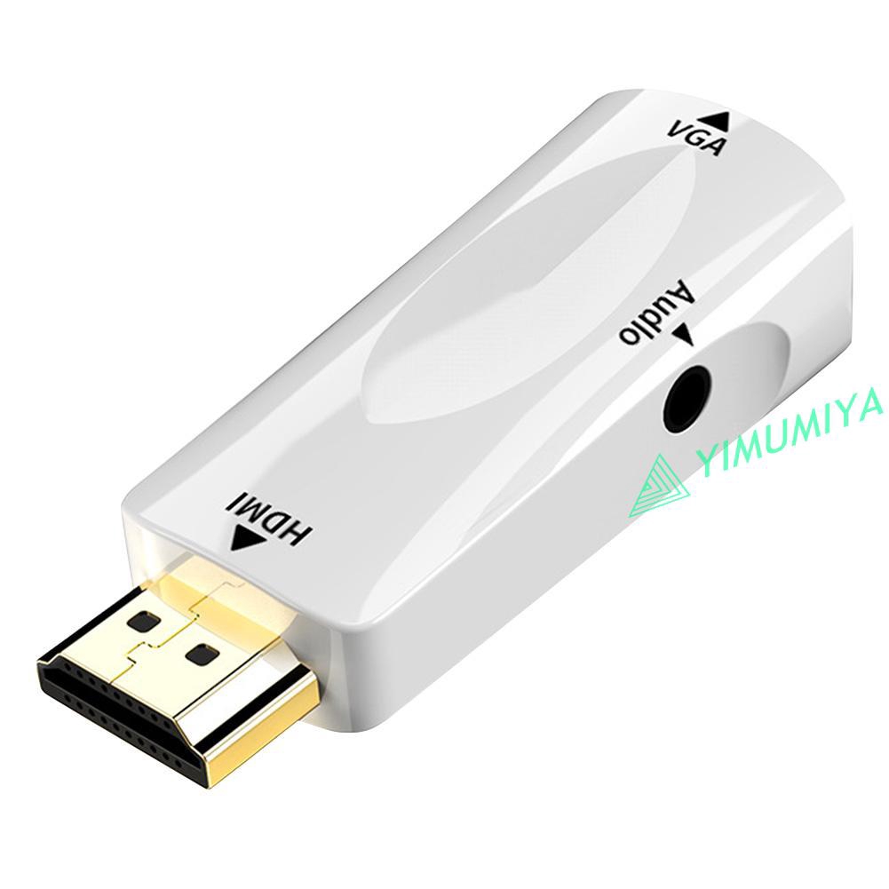 YI HW2208 HDMI to VGA Converter HD 1080P Video Adapter with 3.5mm Audio Jack