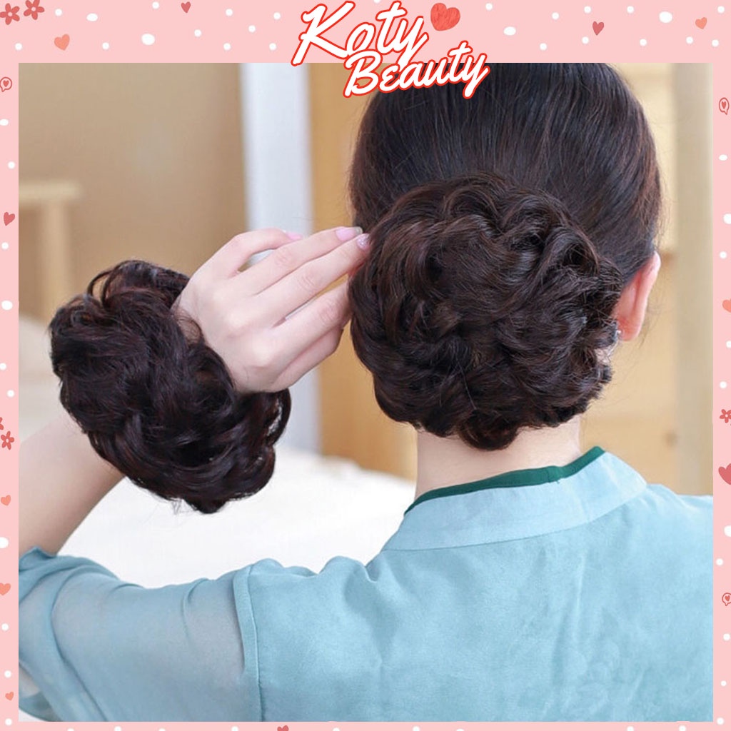 Tóc Búi Giả Tròn Xoăn Shop Koty, Búi Tóc Giả Trung Niên Dễ Dàng Sử Dụng Tg7