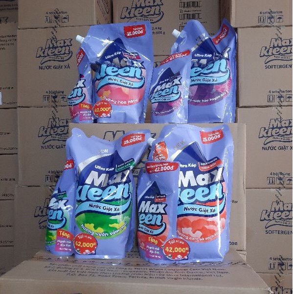 Combo Túi Nước Giặt Xả 3.8kg + Túi Nước lau sàn 600g Maxkleen