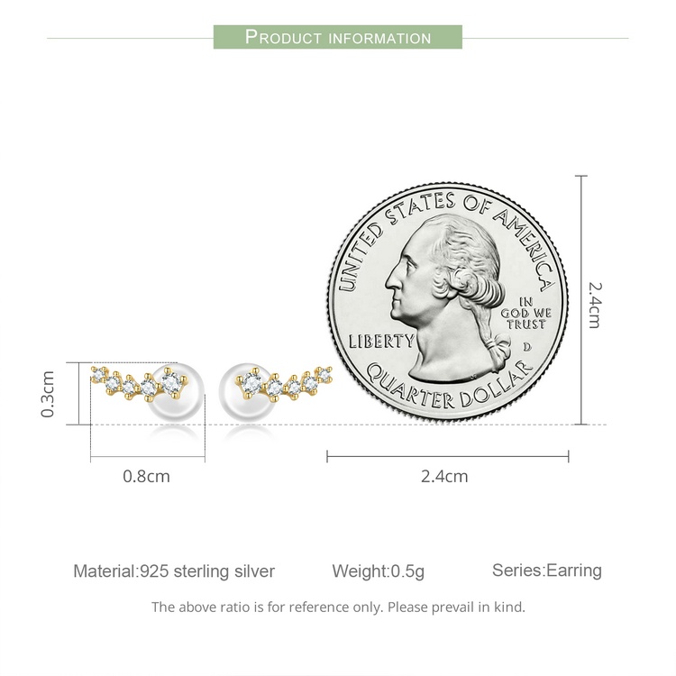 Bông tai BAMOER bạc 925 hình hoa lá thời trang cho nữ