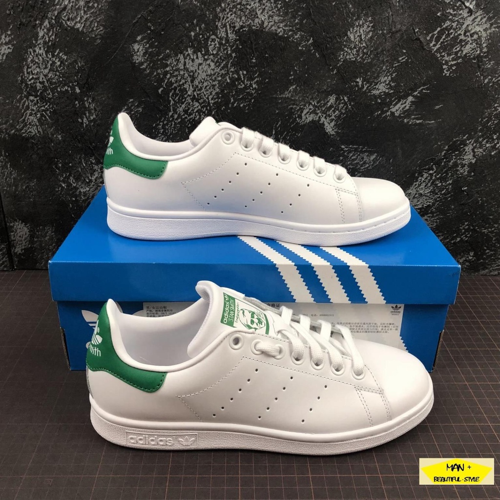 Giày thể thao sneaker Stan Smith trắng gót xanh lá bản cao cấp năng động, cá tính dành cho nam nữ