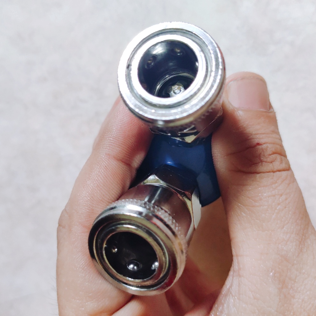 Đầu chia hơi khí nén, 2 đầu cắm, ren 21mm