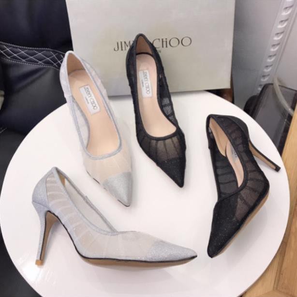Xả cuối năm - | Sales | Giày cao gót jimmy choo lưới nhũ spsl fullbox bill túi giấy " hot