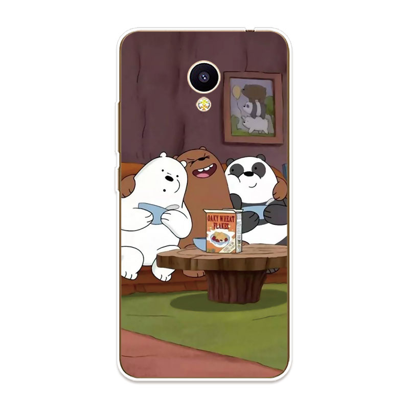 Meizu M5C M5S M6S M6T U10 U20 Soft TPU Silicone Phone Case Cover Three Bare Bears 3