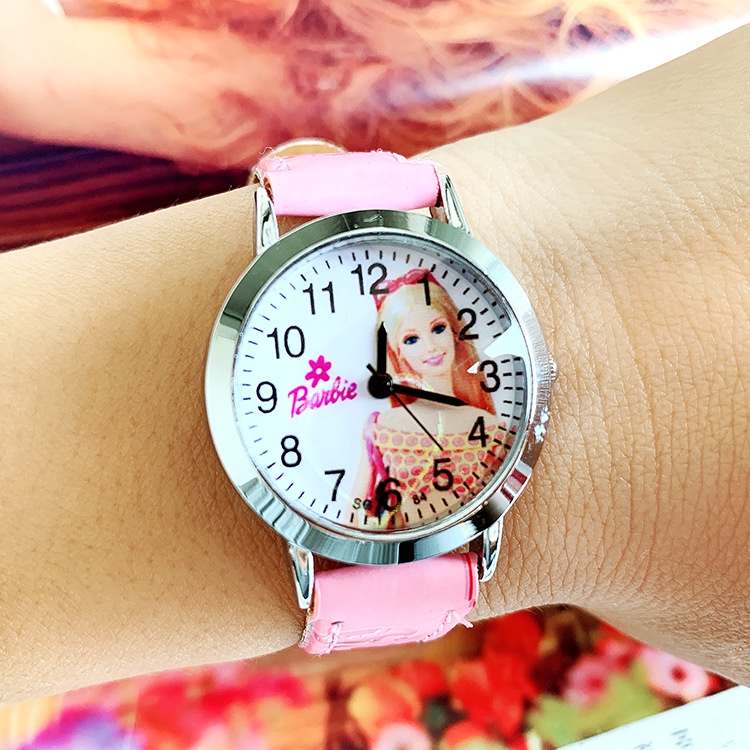 (Chuyên sỉ) Đồng Hồ Trẻ Em BARBIE Hình Công Chúa Barbie cho bé gái (Hình Chụp Thật)