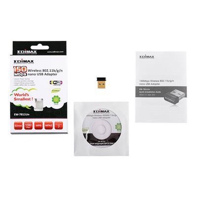 Đài loan Edimax N 150Mbps USB Bộ thu WiFi Siêu nhỏ gọn- EW-7811Un - Hàng Chính Hãng