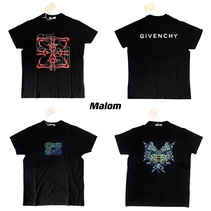 Givenchy Áo Thun Tay Ngắn In Chữ Givenchy Phối Hai Vòng Nhẫn Đôi Thời Trang Trẻ Trung