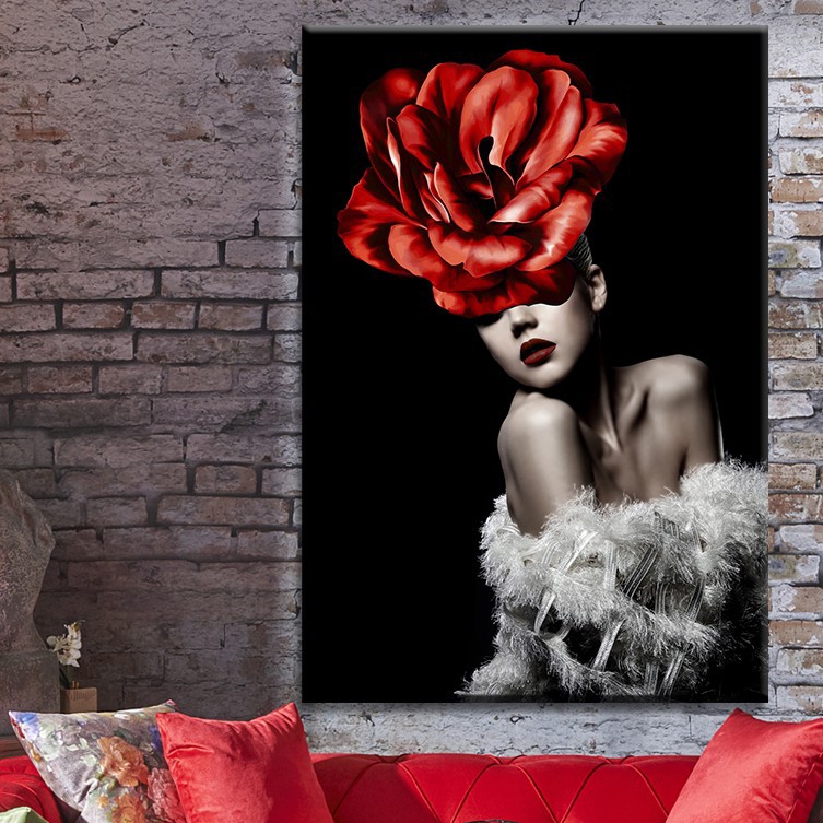 KHUNG ẢNH VÀ TRANH TREO TƯỜNG, TRANH CHÂN DUNG CÔ GÁI PHONG CÁCH CỔ ĐIỂN 50X70CM SIÊU DỄ THƯƠNG TẶNG KÈM ĐINH TREO