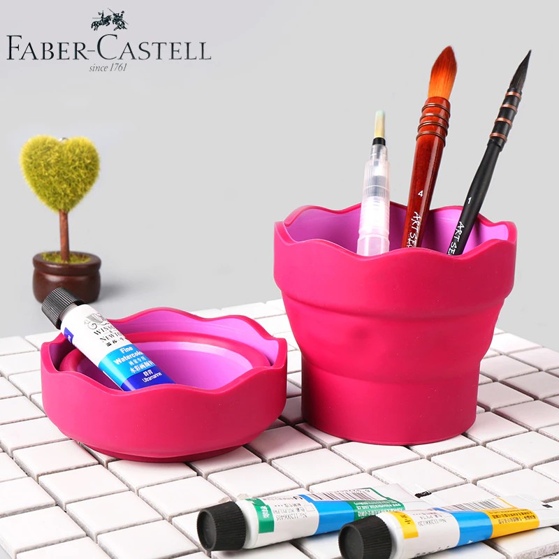 Cốc Gác Cọ Vẽ & Đựng Nước Faber-Castell Clic & Go [yalcado.station]